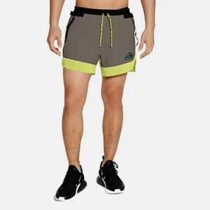 Nike Gray and Yellow Athletic Shorts